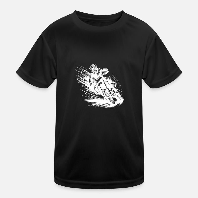 Enduro Fahrer mit Kraft und Geschwindigkeit Kinder Funktions-T-Shirt