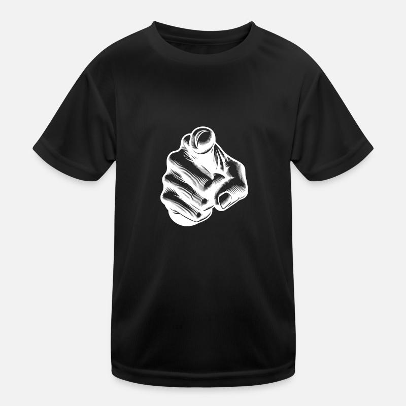 Classic Iconic Finger Pointing Hand Gesture Kids Functional T-Shirt