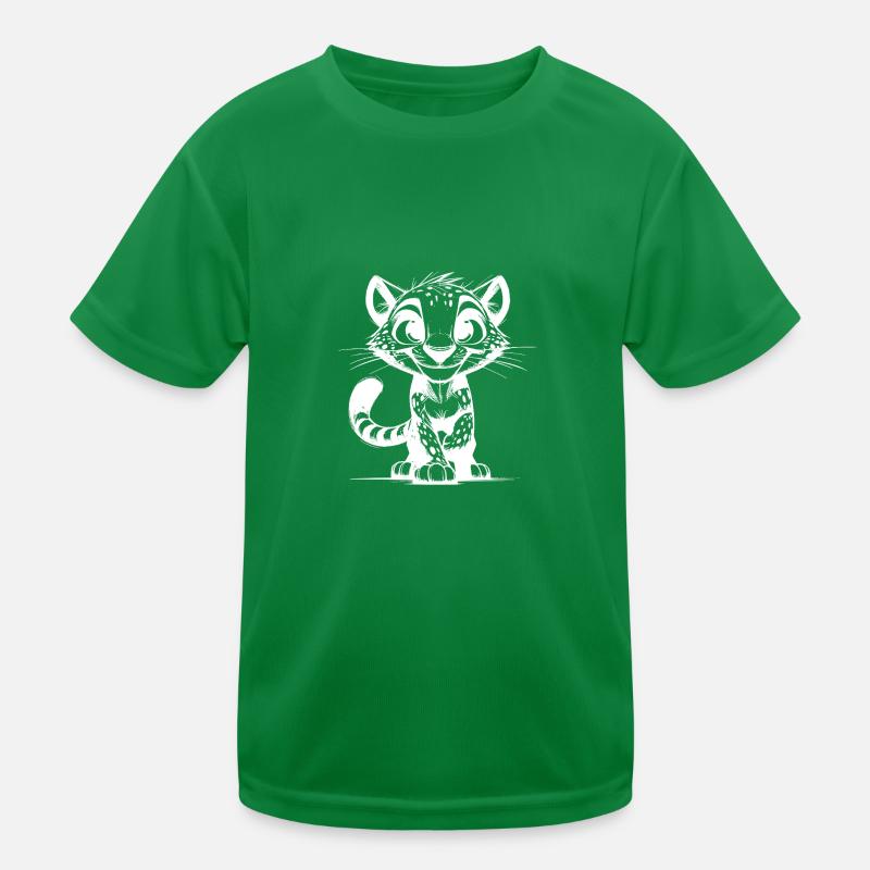 Cute leopard portrait big cat grinning Kids Functional T-Shirt