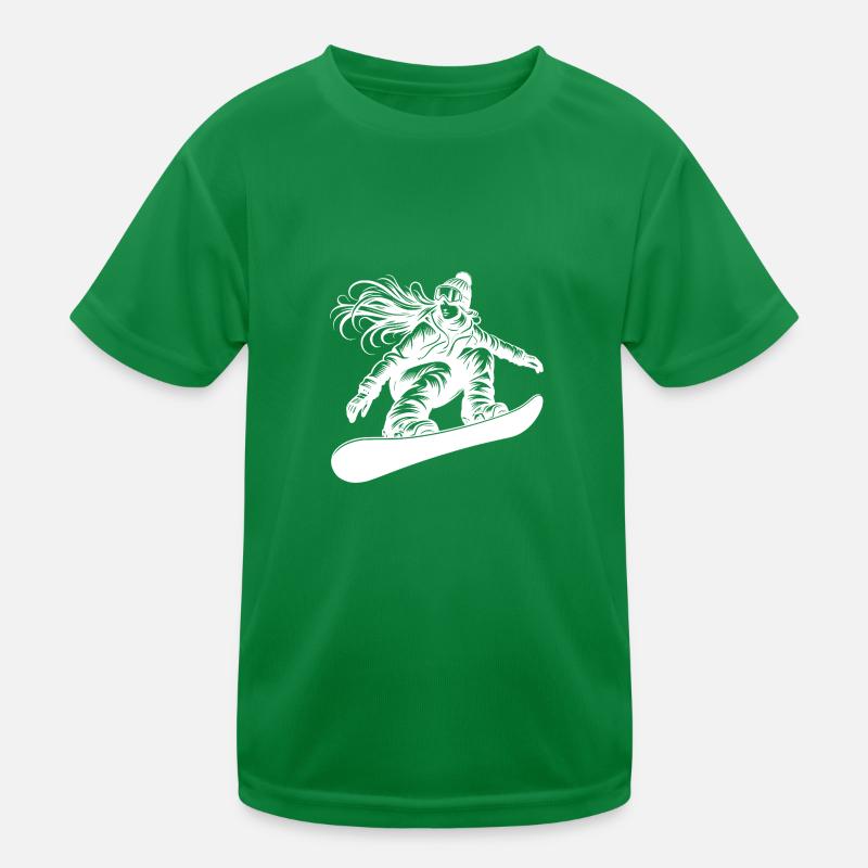 Snowboarder with snow goggles Kids Functional T-Shirt