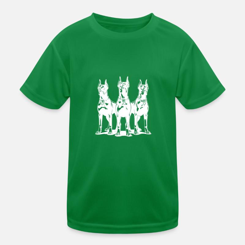 Trois chiens dobermans féroces et vigilants T-shirt sport Enfant