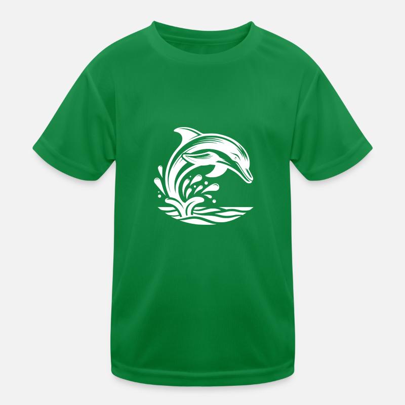 Springender Eleganter Tattoo Delfin Kinder Funktions-T-Shirt