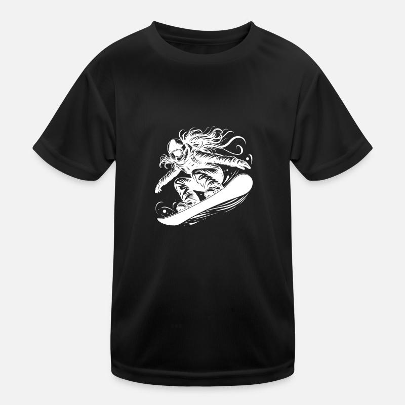 Powder snow and snowboarding Kids Functional T-Shirt