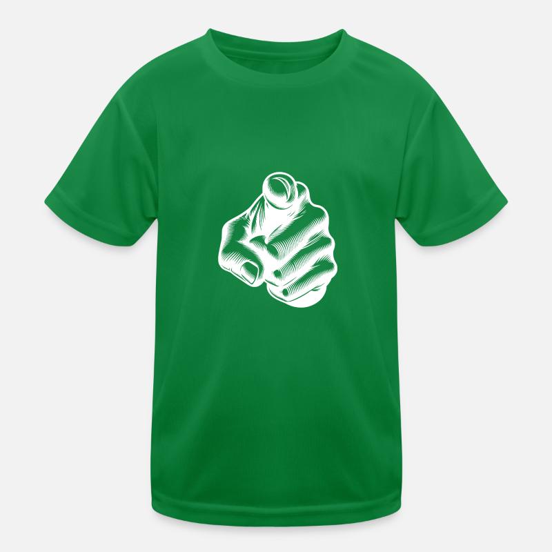 Hand with index finger finger pointing hand gesture Kids Functional T-Shirt