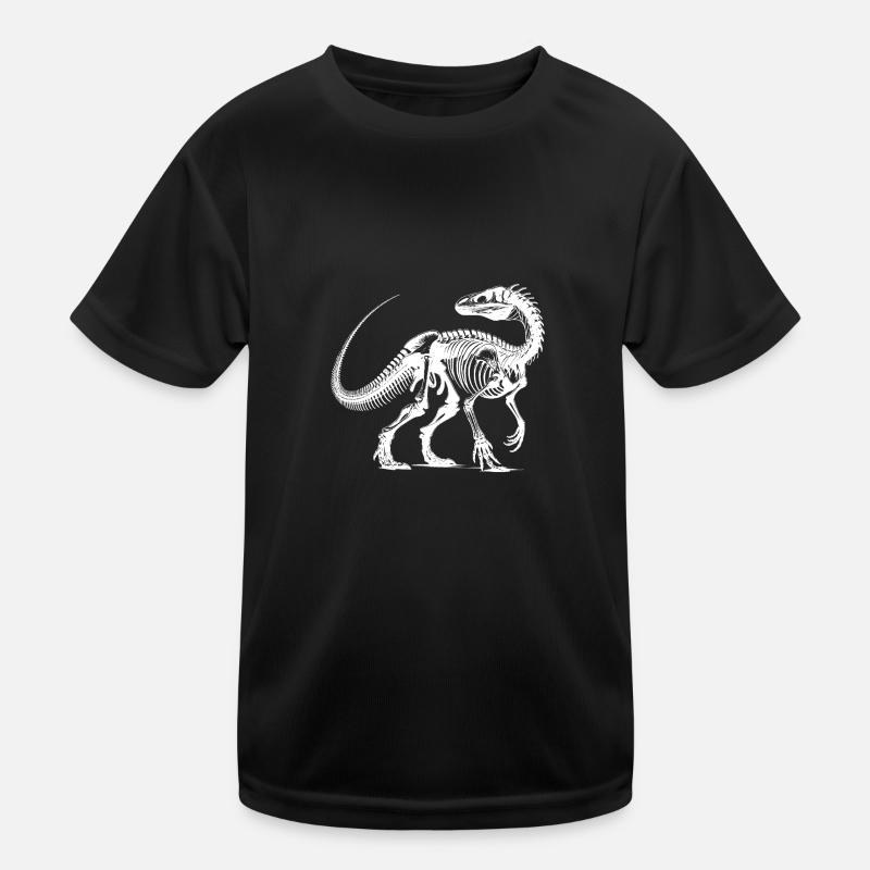 Evolution in Lines Dinosaur Fossil Bones Kids Functional T-Shirt
