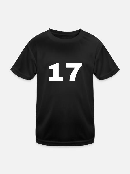 17 - Kinder Funktions-T-Shirt - Schwarz - Vorne