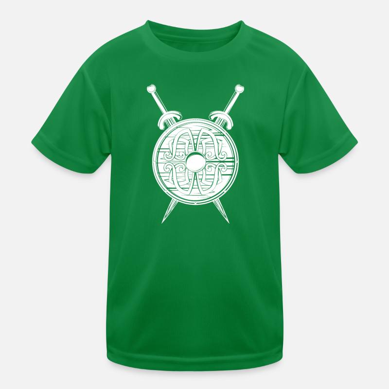 Wikinger Bouclier épée Berserker nordique T-shirt sport Enfant