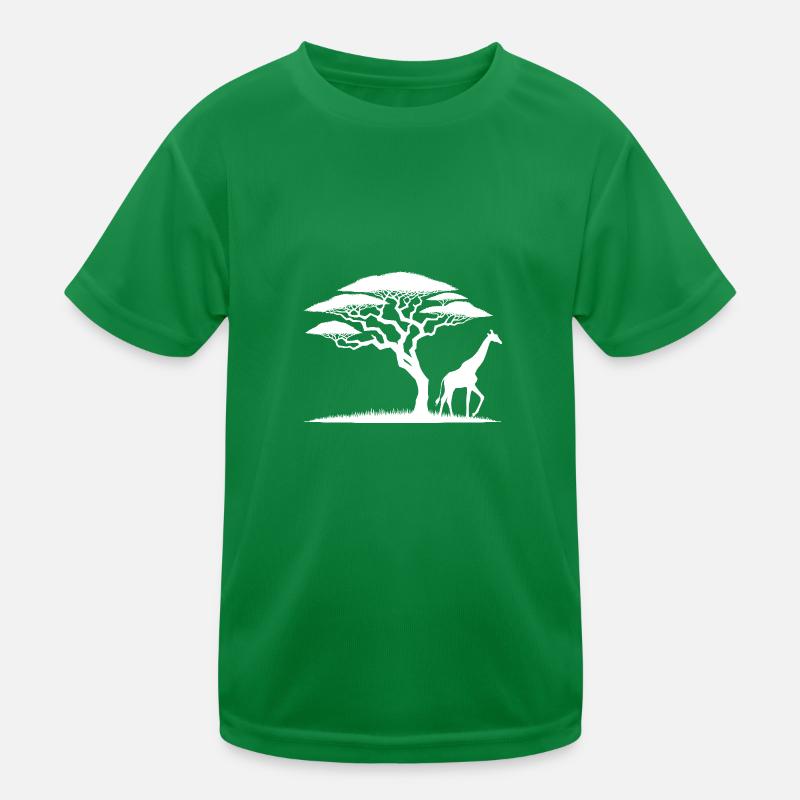 Savannenlandschaft Afrika Giraffe und Horizon Kinder Funktions-T-Shirt
