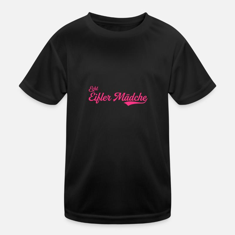 Echt Eifler Mädche - Kinder Funktions-T-Shirt - Schwarz