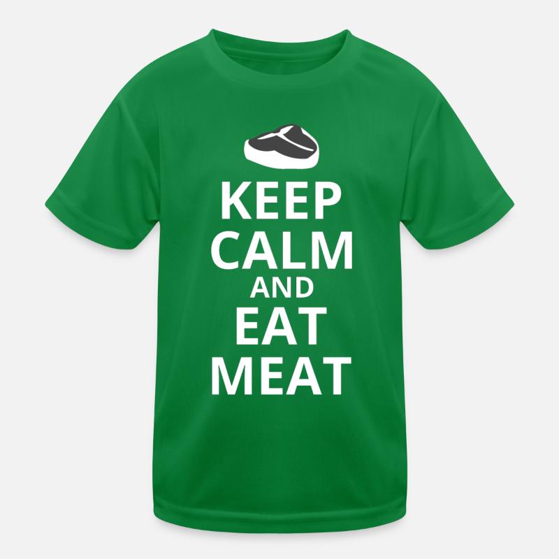 Keep Calm And Eat Meat Kids Functional T-Shirt