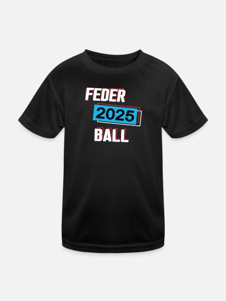 Federball 2025 Federballer Federballspieler Spiel - Kinder Funktions-T-Shirt - Schwarz - Vorne