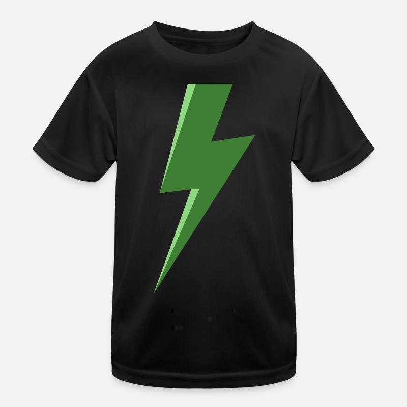 Green Lightning Kids Functional T-Shirt