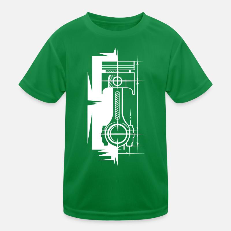 Piston Sketch Off Block Engine Car Symbol v8 Logo Kids Functional T-Shirt
