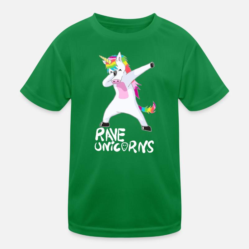 Logo Rave Unicorns White Text Kinder Funktions-T-Shirt