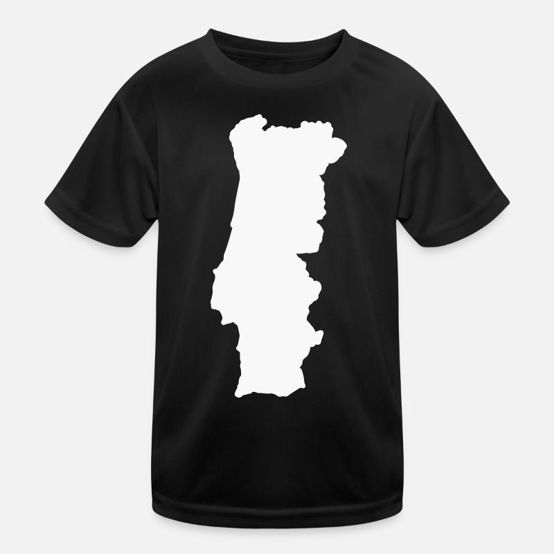 Geografische Kontur Silhouette Kinder Funktions-T-Shirt