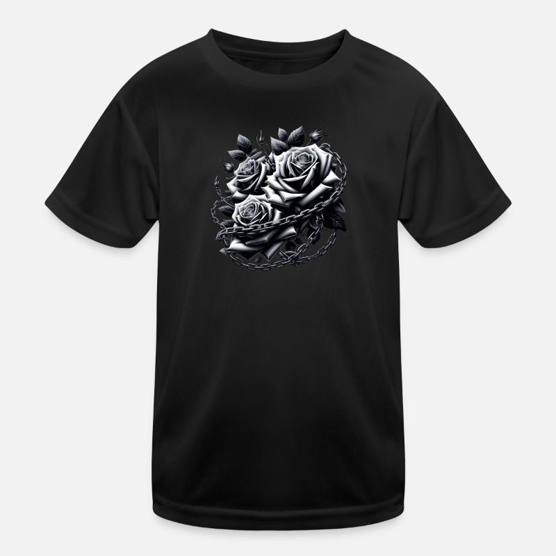 Gothic Roses Illustrations Kids Functional T-Shirt