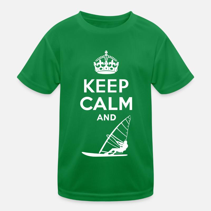 Keep Calm - Windsurfen Kinder Funktions-T-Shirt