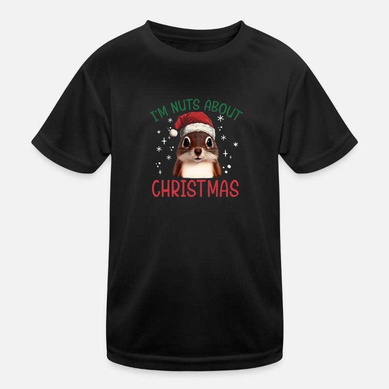 Écureuil de Noël Je suis fou de Noël T-shirt sport Enfant