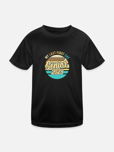 My Last First Day Senior Class Of 2023 - Kinder Funktions-T-Shirt - Schwarz - Vorne