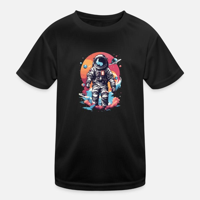 Cool astronaut in space Kids Functional T-Shirt