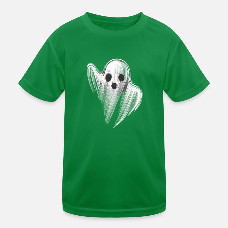 STYLIZED SCARY GHOST Kids Functional T-Shirt