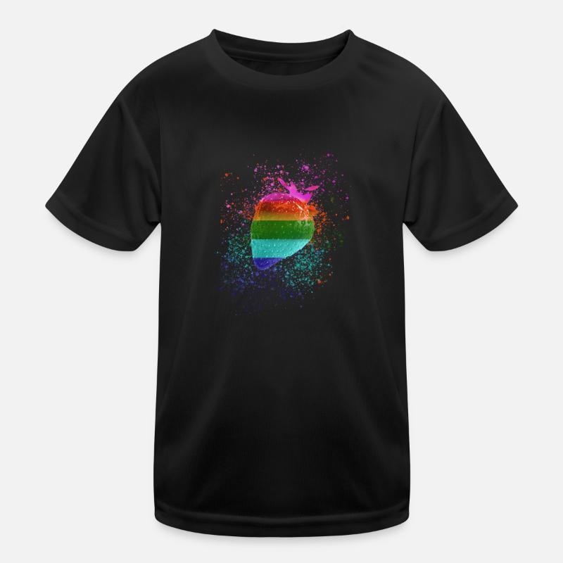 Erdbeere,bunt, popart, graffiti,Regenbogen,LGBT Kinder Funktions-T-Shirt