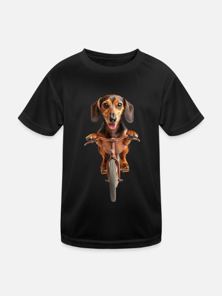 Dackel - Kinder Funktions-T-Shirt - Schwarz