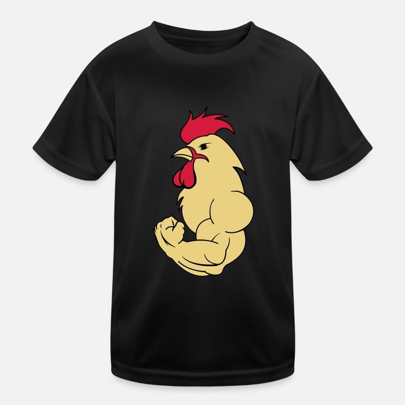 bodybuilder_hahn_2 Kinder Funktions-T-Shirt