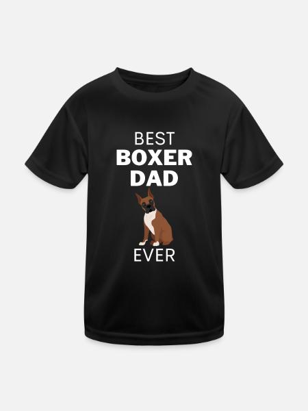 Hundeliebhaber Vatertag Geschenk Boxer Papa - Kinder Funktions-T-Shirt - Schwarz - Vorne