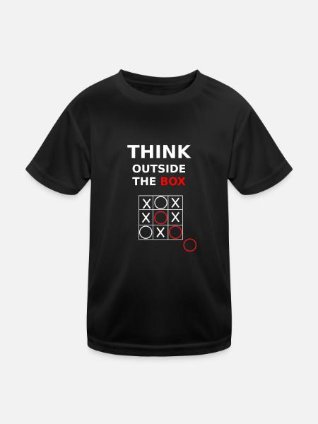 Think outside the box - Kids Functional T-Shirt - black - Front