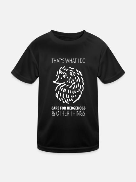 Hérisson - T-shirt sport Enfant - noir - Devant