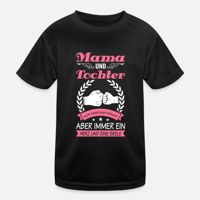 Mama Tochter Partnerlook Muttertag Geschenk - Kinder Funktions-T-Shirt - Schwarz