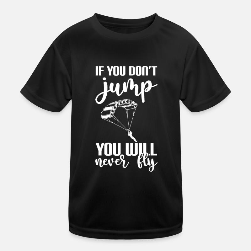 Skidiving Jumping Pilot Kids Functional T-Shirt
