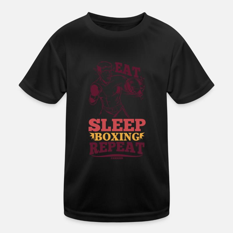 Eat Sleep Boxing Repeat Kinder Funktions-T-Shirt