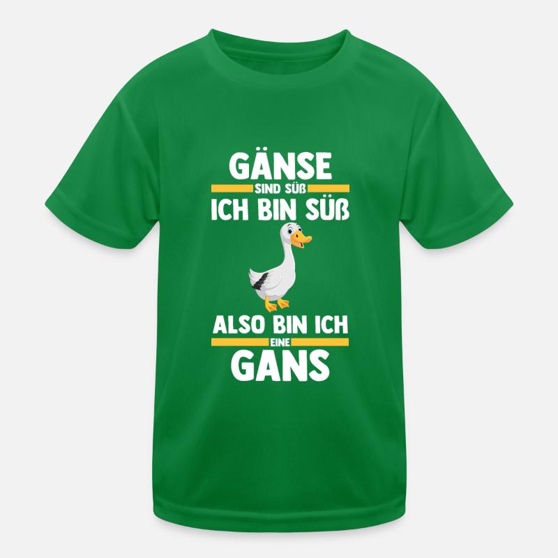Gans Gänse Kinder Funktions-T-Shirt