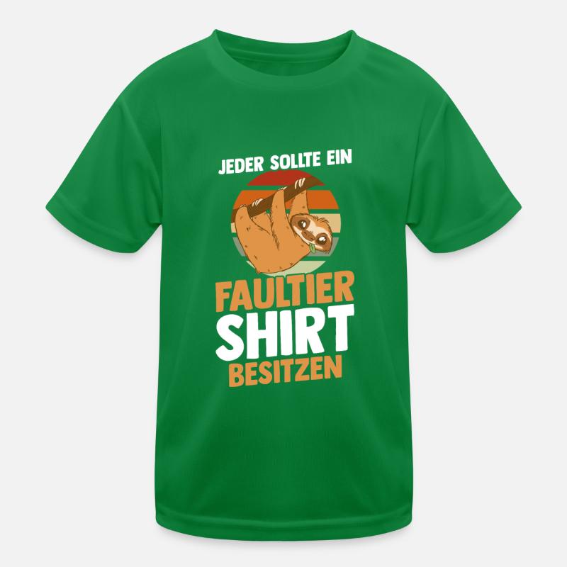 Faultier Kinder Funktions-T-Shirt