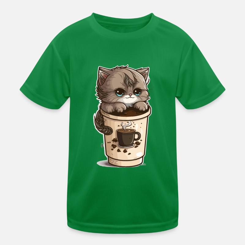 Caffeine Kitty Kids Functional T-Shirt