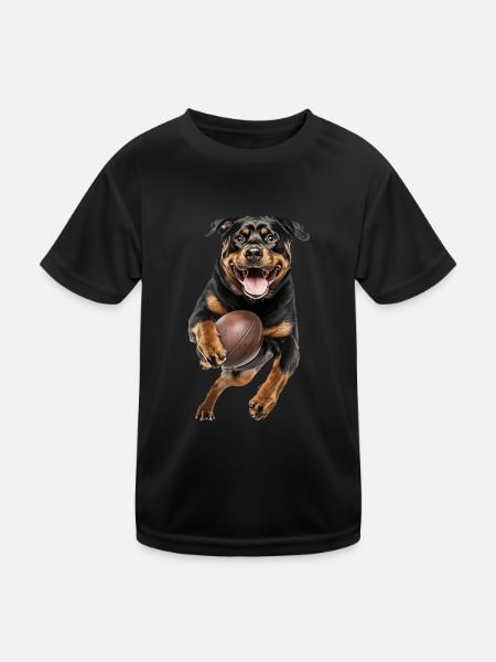Rottweiler - Kinder Funktions-T-Shirt - Schwarz - Vorne