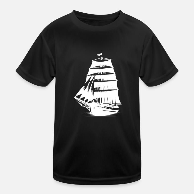 Vieux voilier à voiles déployées T-shirt sport Enfant