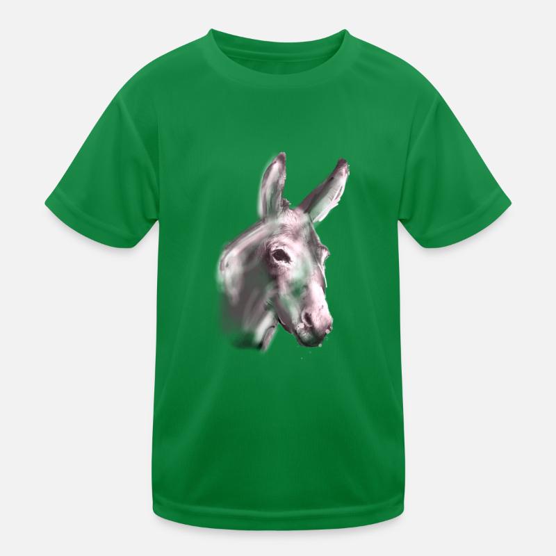 Esel, Graffiti, Malerei,grau, braun Kinder Funktions-T-Shirt