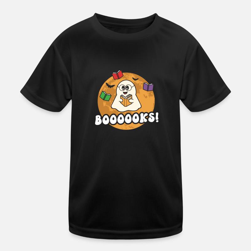 Halloween Bücherwurm Geist Lehrer Schüler Boooooks Kinder Funktions-T-Shirt