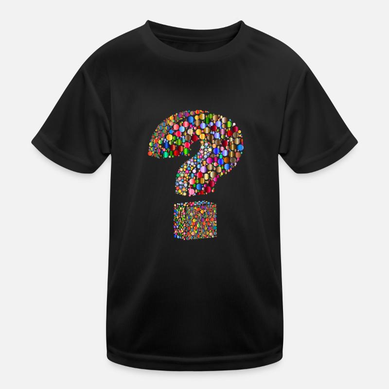Regenbogenfarbenes Fragezeichen Kinder Funktions-T-Shirt