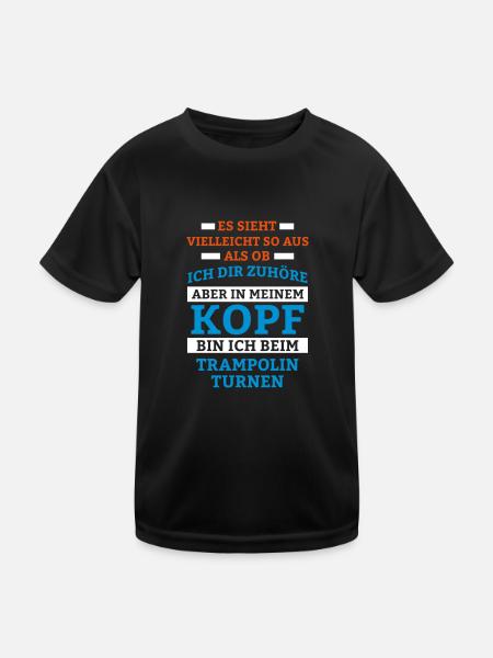 Trampolinturnen Sportart - Kinder Funktions-T-Shirt - Schwarz - Vorne