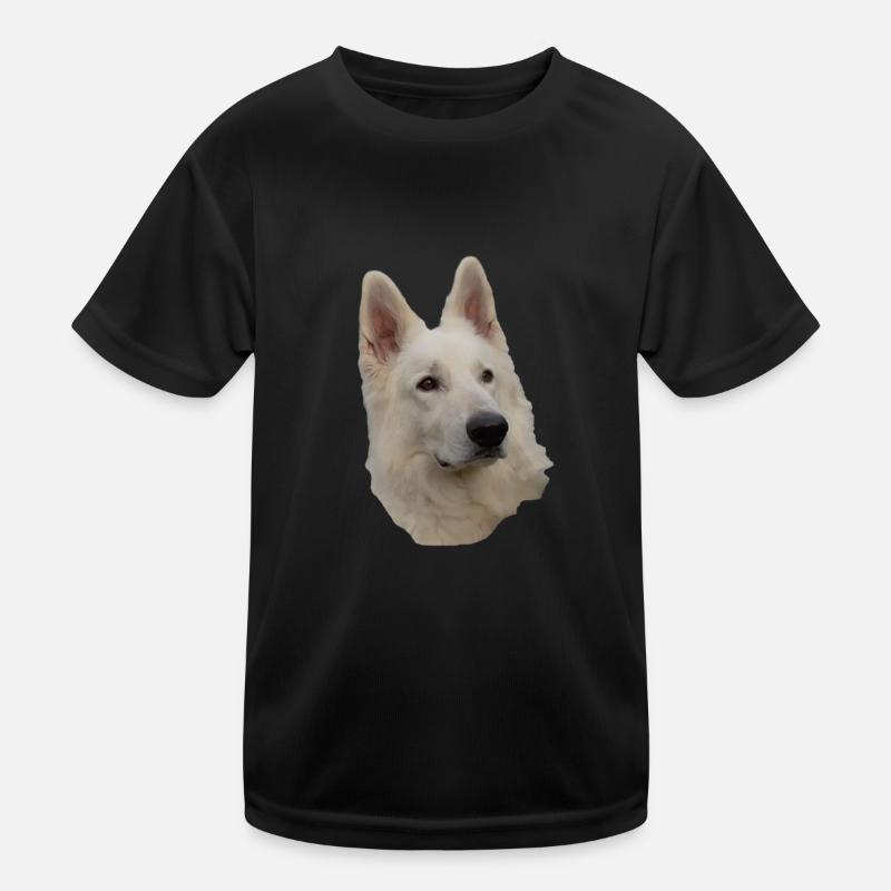 weisser Schäferhund Kopf Kinder Funktions-T-Shirt