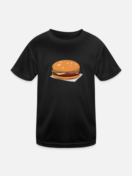 Leckerer Hamburger - Kinder Funktions-T-Shirt - Schwarz - Vorne