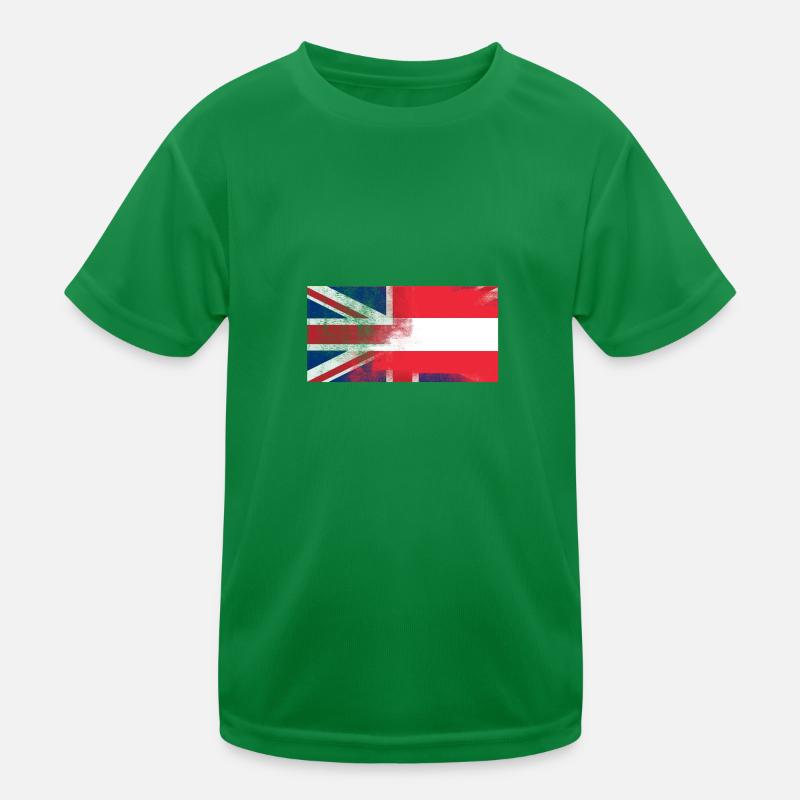British Austrian Half Austria Half UK Flag Kids Functional T-Shirt