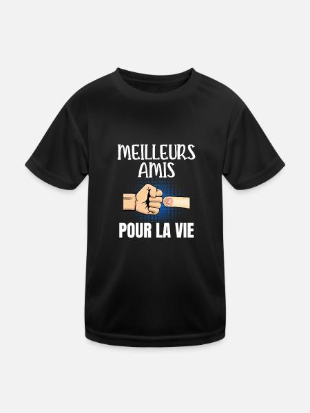 meilleurs amis pour la vie - T-shirt sport Enfant - noir - Devant