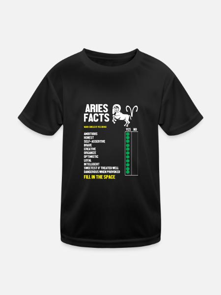 Sternzeichen Widder - Kinder Funktions-T-Shirt - Schwarz - Vorne