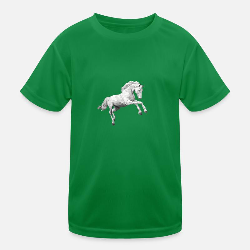Weisses Pferd Schimmel Low Poly Logo Art Design Kinder Funktions-T-Shirt