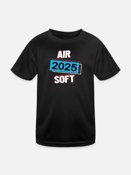 Airsoft 2025 Airsofter Airsoftspieler Airsoftspiel - Kinder Funktions-T-Shirt - Schwarz - Vorne